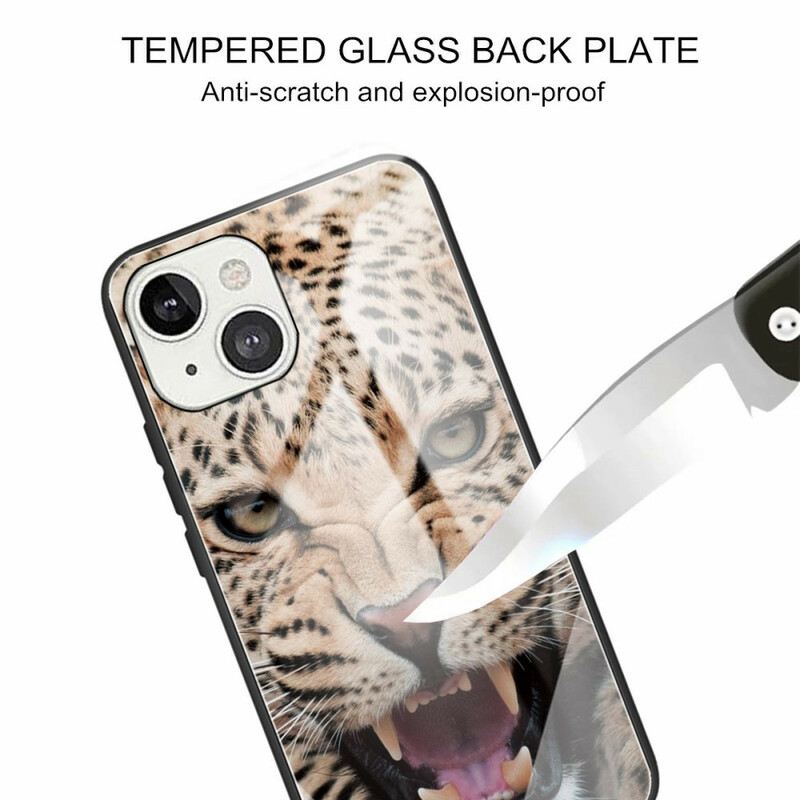 Maskica iPhone 13 Mini Leopard Kaljeno Staklo