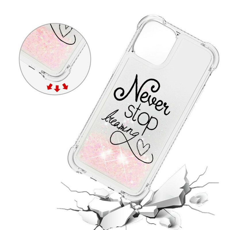 Maskica iPhone 13 Mini Never Stop Dreaming Glitter