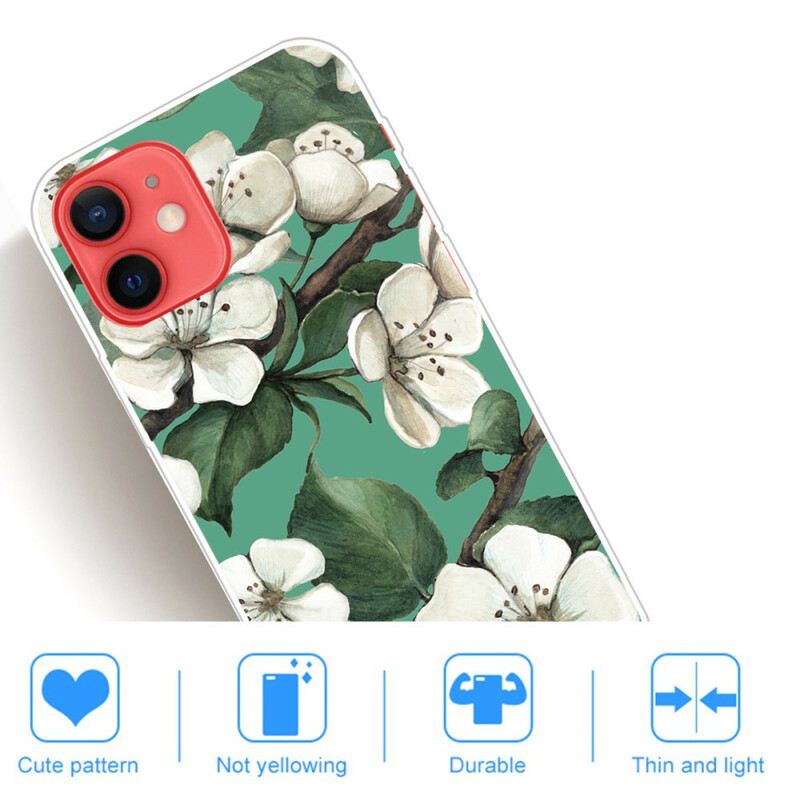 Maskica iPhone 13 Mini Oslikano Bijelo Cvijeće