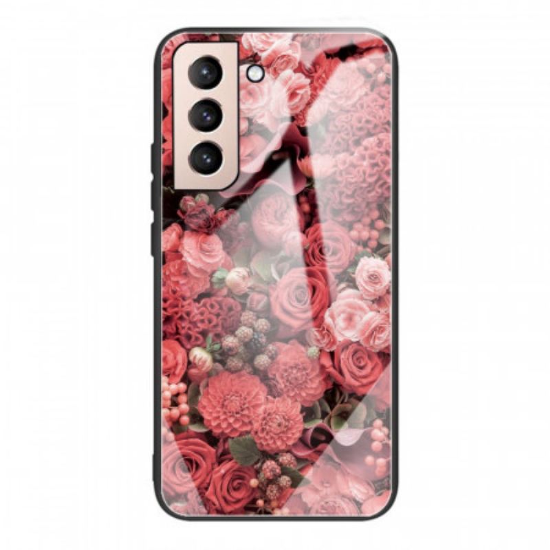 Maskica Samsung Galaxy S22 5G Rose Flowers Kaljeno Staklo