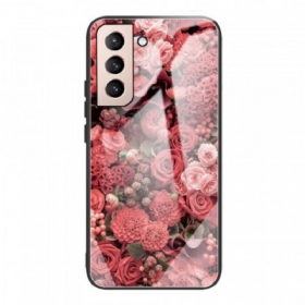 Maskica Samsung Galaxy S22 5G Rose Flowers Kaljeno Staklo