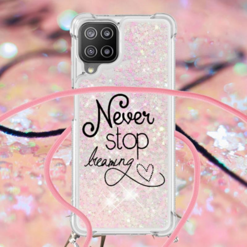 Maskica Samsung Galaxy A22 Never Stop Glitter Drawstring