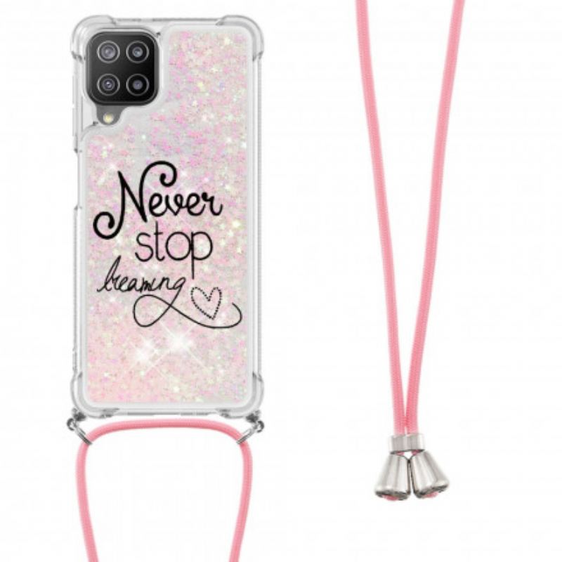 Maskica Samsung Galaxy A22 Never Stop Glitter Drawstring