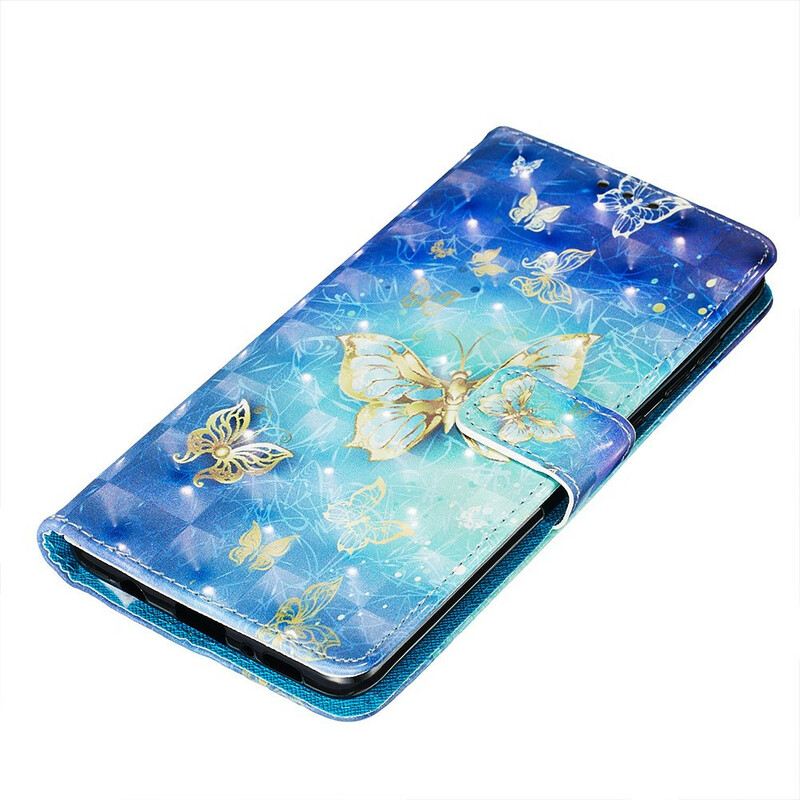 Flip Futrola Samsung Galaxy A71 Golden Butterflies Lanyard