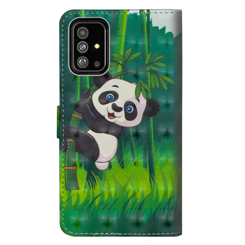 Kožna Futrola Samsung Galaxy A71 Panda I Bambus