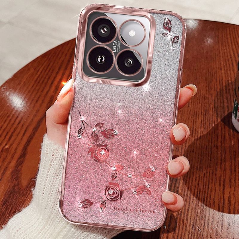 Maskica Xiaomi 14t Pro Rhinestones I Cvijeće Kadem