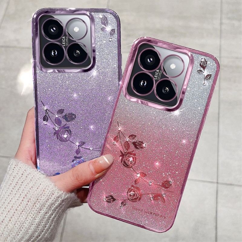 Maskica Xiaomi 14t Pro Rhinestones I Cvijeće Kadem