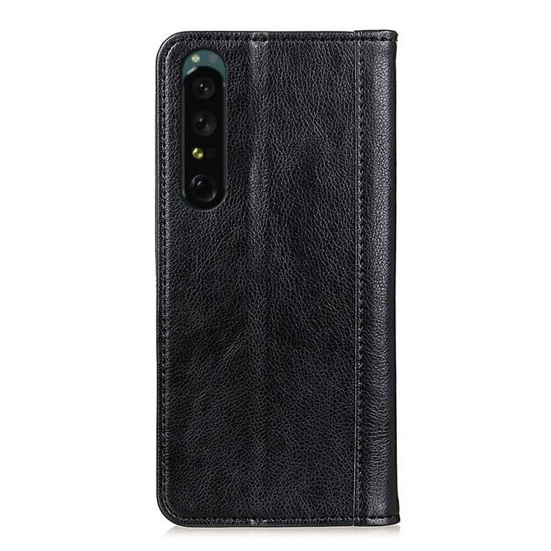 Flip Futrola Sony Xperia 1 IV Kožna Futrola Klasična Podijeljena Koža