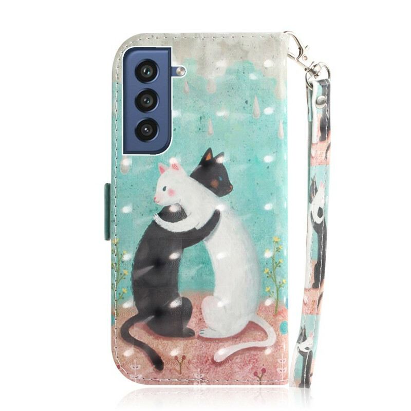 Flip Futrola Samsung Galaxy S21 FE Strappy Cat Friends