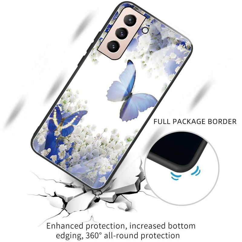 Maskica Samsung Galaxy S21 FE Butterflies Design Kaljeno Staklo