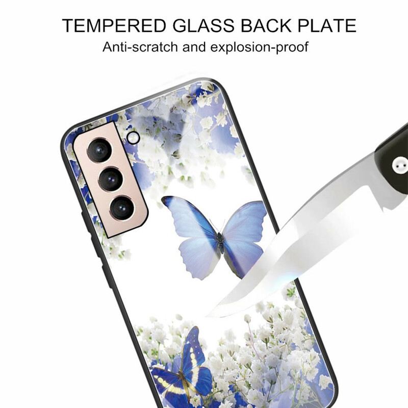 Maskica Samsung Galaxy S21 FE Butterflies Design Kaljeno Staklo