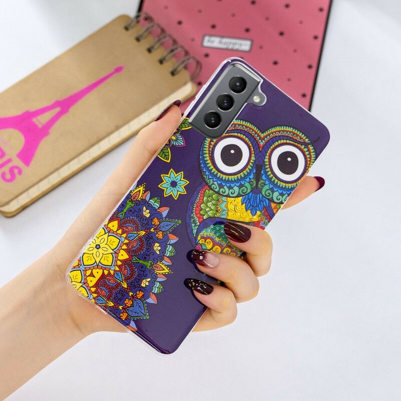 Maskica Samsung Galaxy S21 FE Mandala Fluorescentne Sove