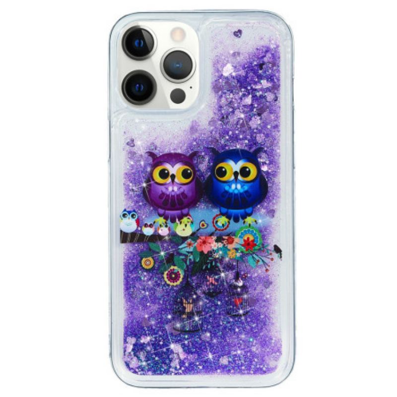 Maskica iPhone 15 Pro Max Svjetlucavi Par Sova