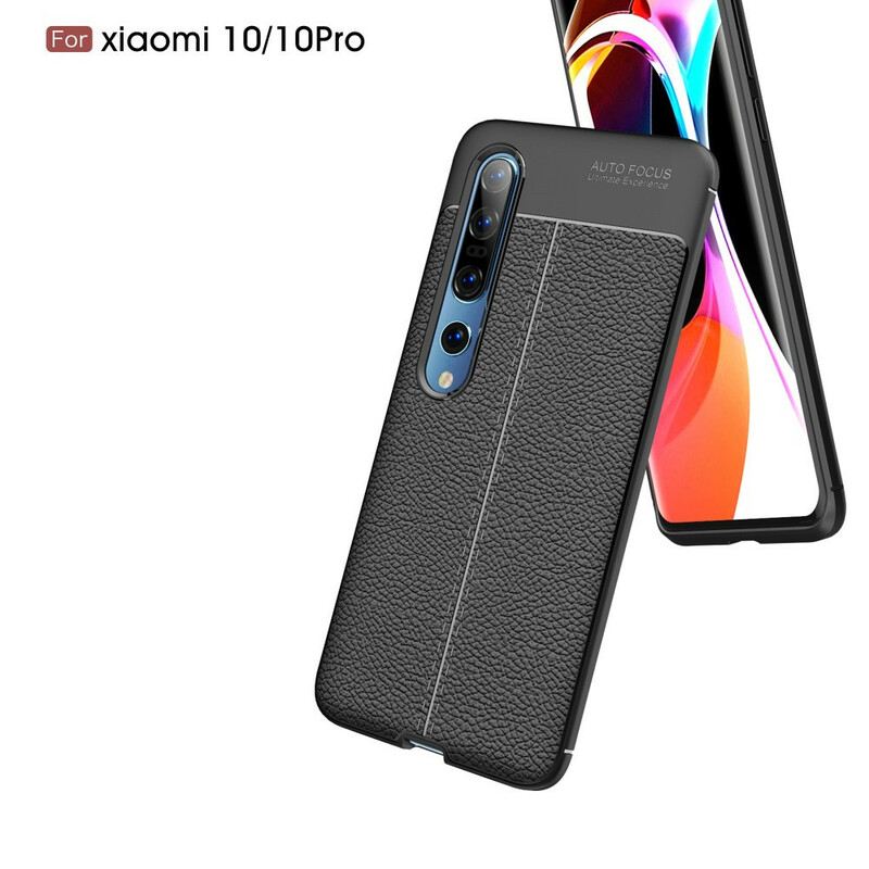 Maskica Xiaomi Mi 10 / 10 Pro Efekt Dvostruke Linije Litchi Kože