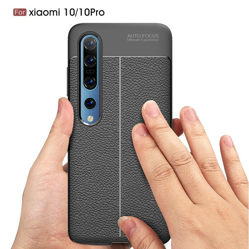 Maskica Xiaomi Mi 10 / 10 Pro Efekt Dvostruke Linije Litchi Kože