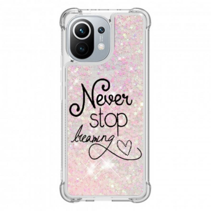 Maskica Xiaomi Mi 11 (5G) Never Stop Dreaming Glitter