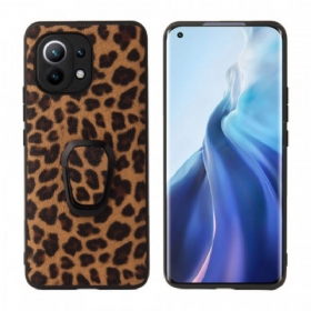 Maskica Xiaomi Mi 11 (5G) Prsten-potpora U Stilu Leoparda