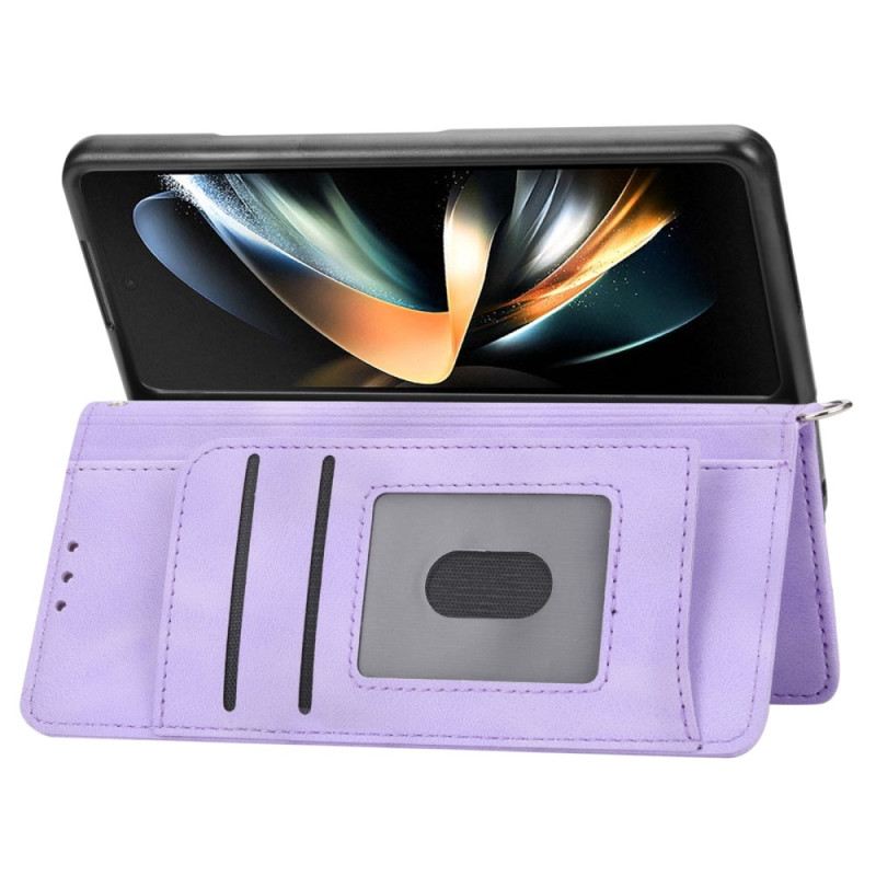 Flip Futrola Samsung Galaxy Z Fold 6 Čipkasti Uzorak S Remenom I Naramenicom