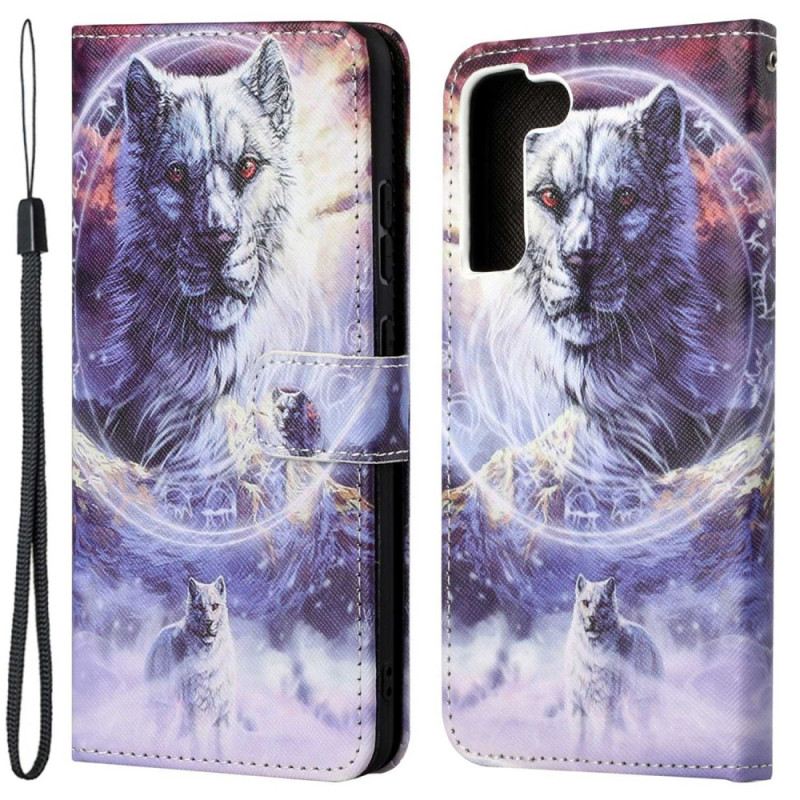 Kožna Futrola Samsung Galaxy S23 5G Lanyard Wolf