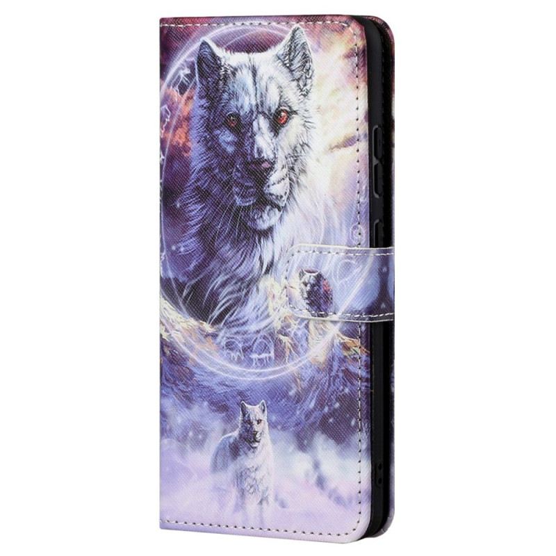 Kožna Futrola Samsung Galaxy S23 5G Lanyard Wolf