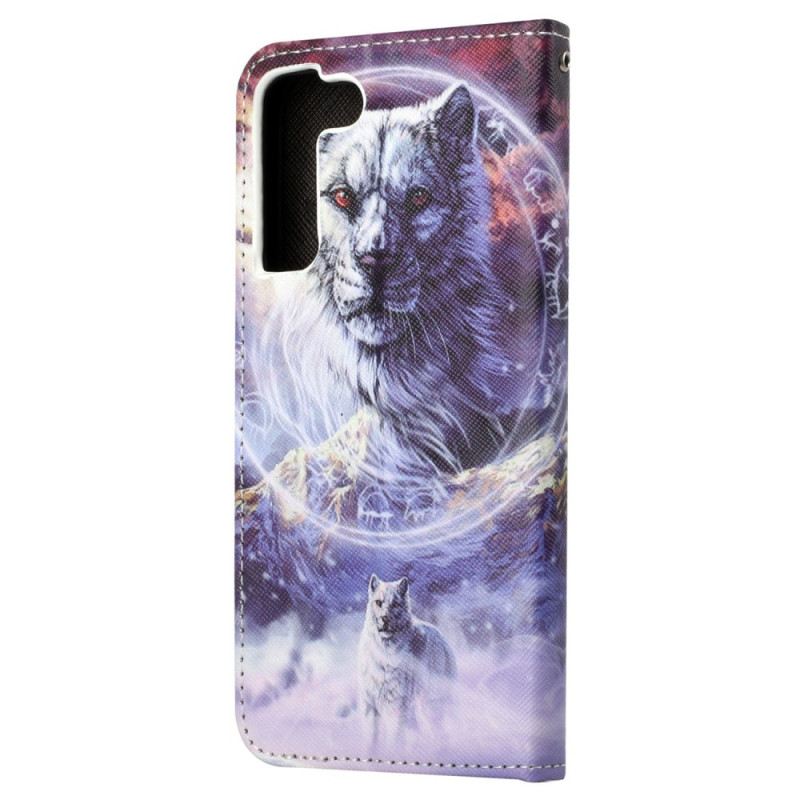 Kožna Futrola Samsung Galaxy S23 5G Lanyard Wolf