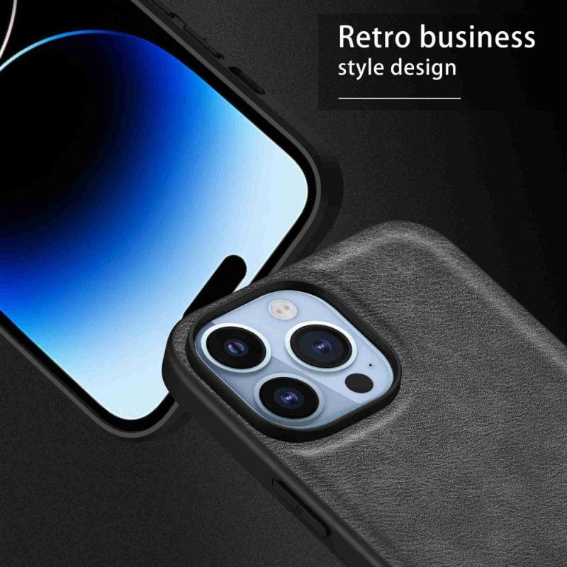 Maskica iPhone 14 Pro Max Retro Umjetna Koža