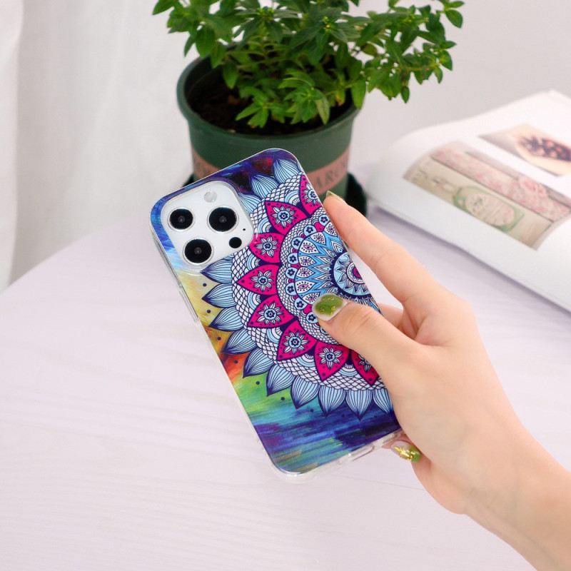 Maskica iPhone 15 Pro Fluorescentna Mandala