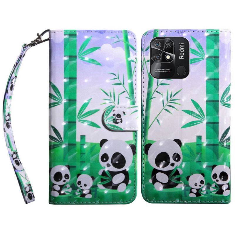 Futrola Xiaomi Redmi 10C Lanyard Panda Family