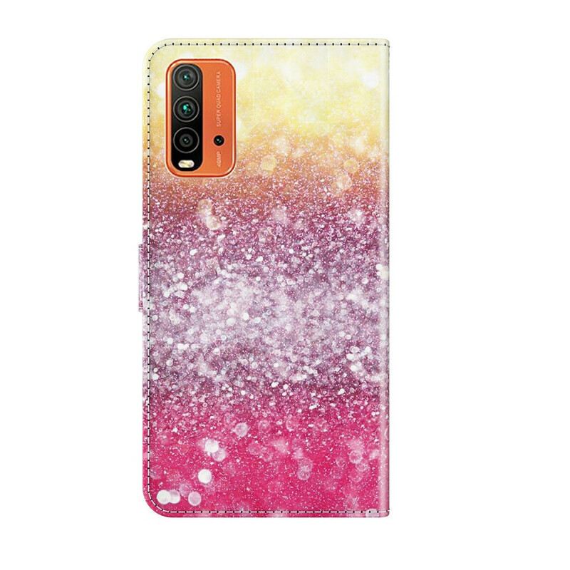 Kožna Futrola Xiaomi Redmi 9T Magenta Svjetlucavi Gradijent