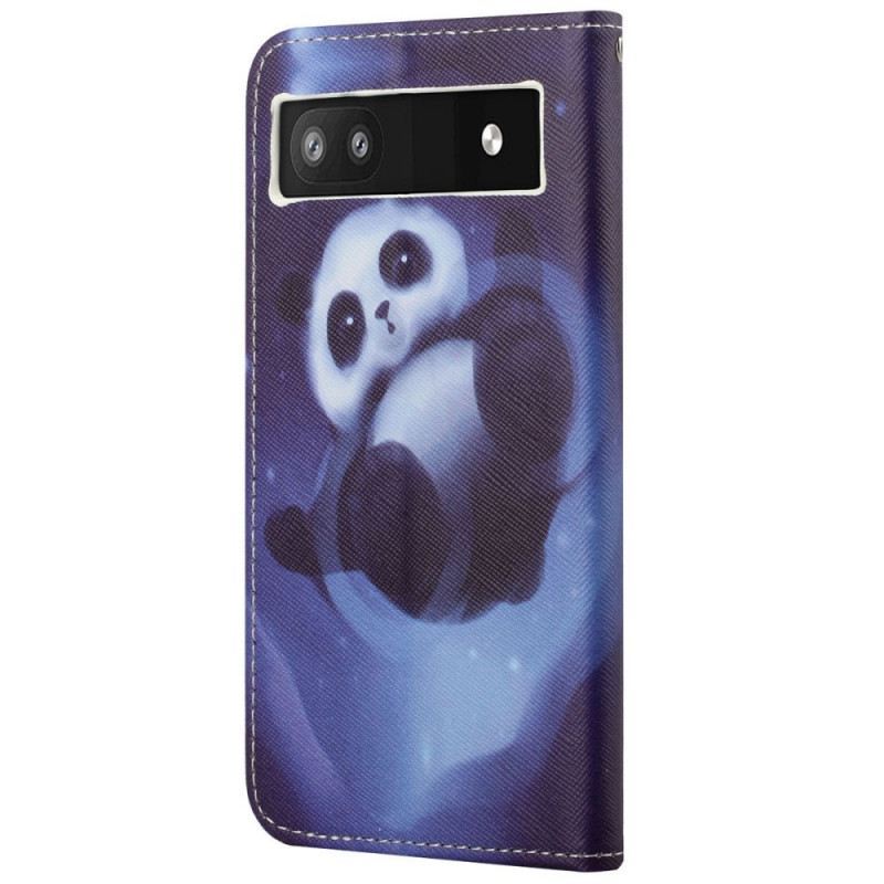 Kožna Futrola Google Pixel 6A Svemirska Panda S Remenčićima