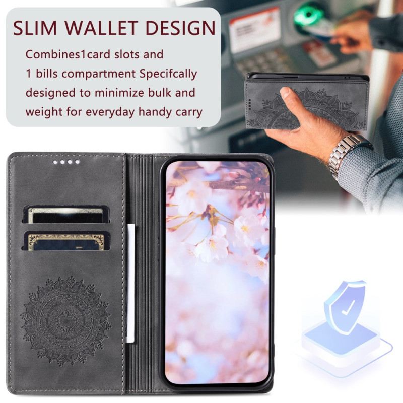 Flip Futrola Za Xiaomi Redmi Note 13 Pro Plus 5g Mandala Suede Efekt