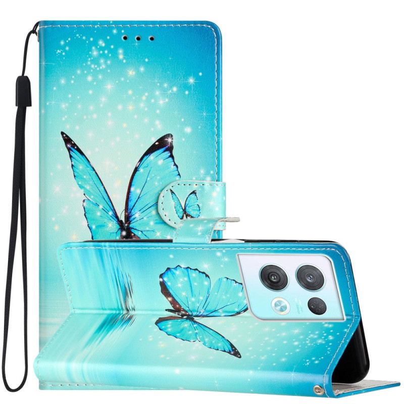 Futrola Oppo Reno 8 Pro Plavi Leptiri S Remenom