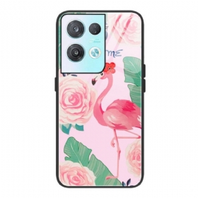 Maskica Oppo Reno 8 Pro Flamingo Kaljeno Staklo