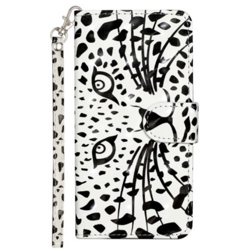 Flip Futrola Oppo A98 5g Leopardova Glava S Remenom