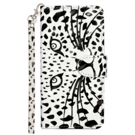 Flip Futrola Oppo A98 5g Leopardova Glava S Remenom