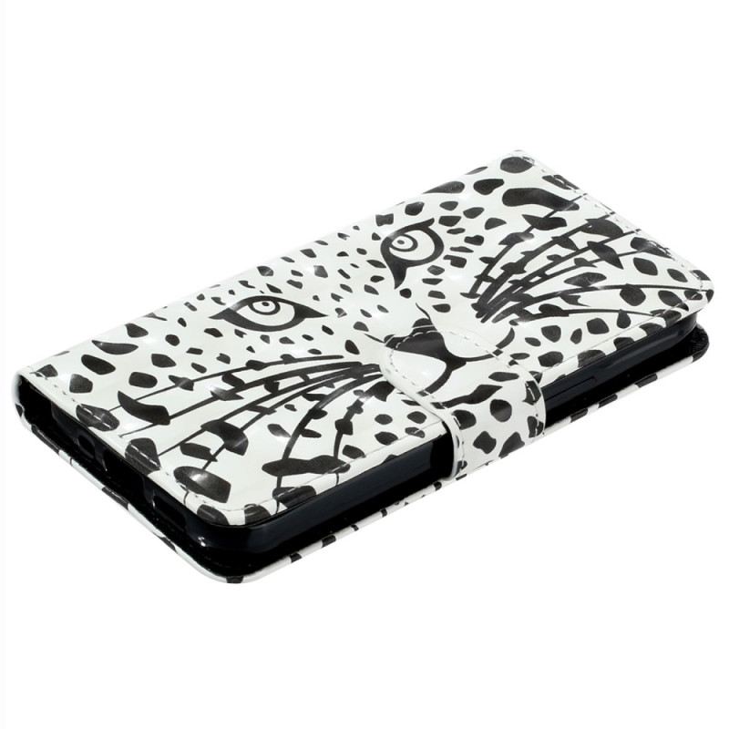 Flip Futrola Oppo A98 5g Leopardova Glava S Remenom