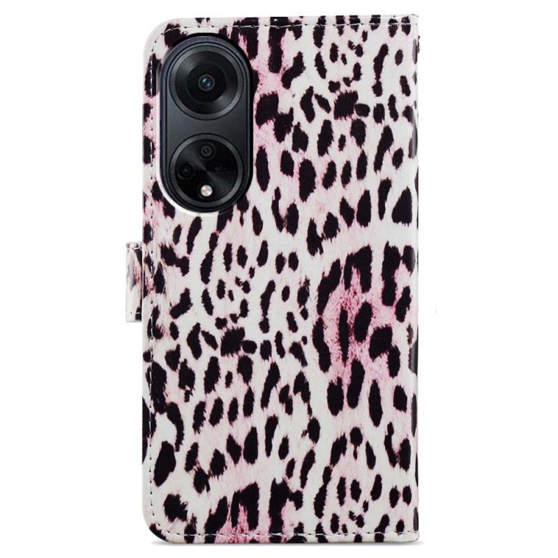 Kožna Futrola Oppo A98 5g Leopard Uzorak S Remenom