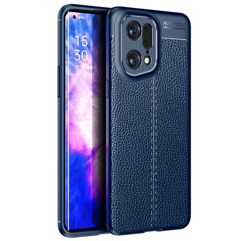 Maskica Oppo Find X5 Pro Efekt Dvostruke Linije Litchi Kože