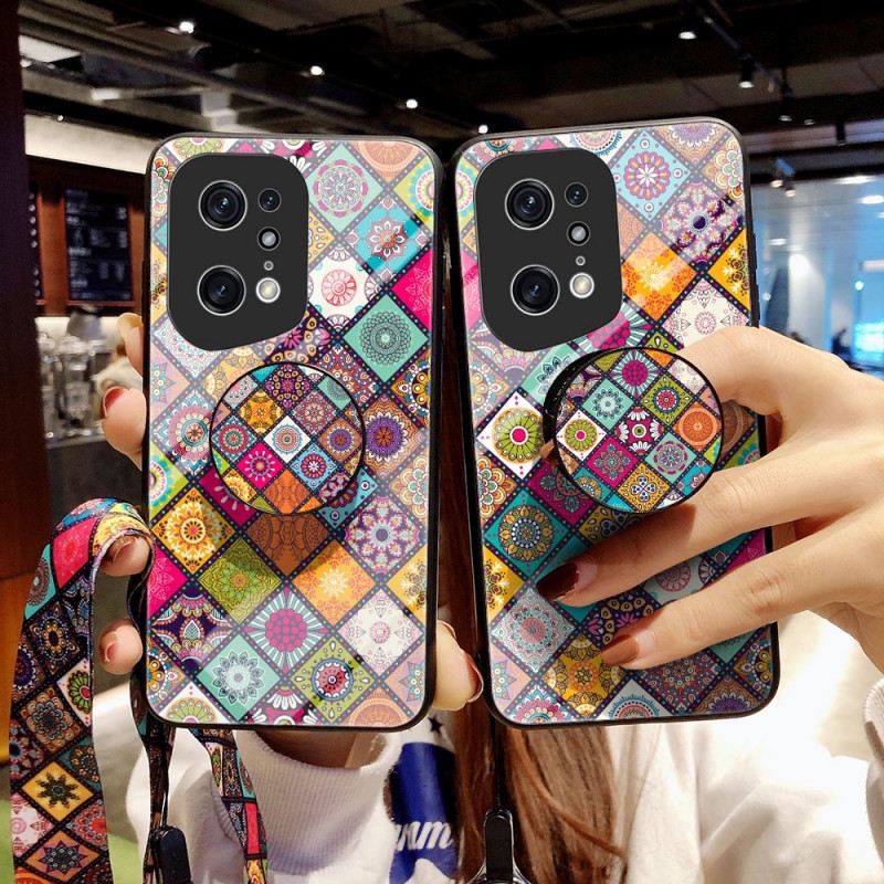 Maskica Oppo Find X5 Pro Patchwork Magnetski Držač