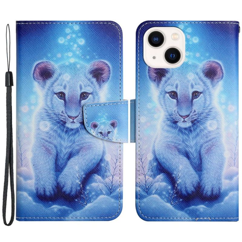 Futrola iPhone 15 Dječji Leopard S Remenom