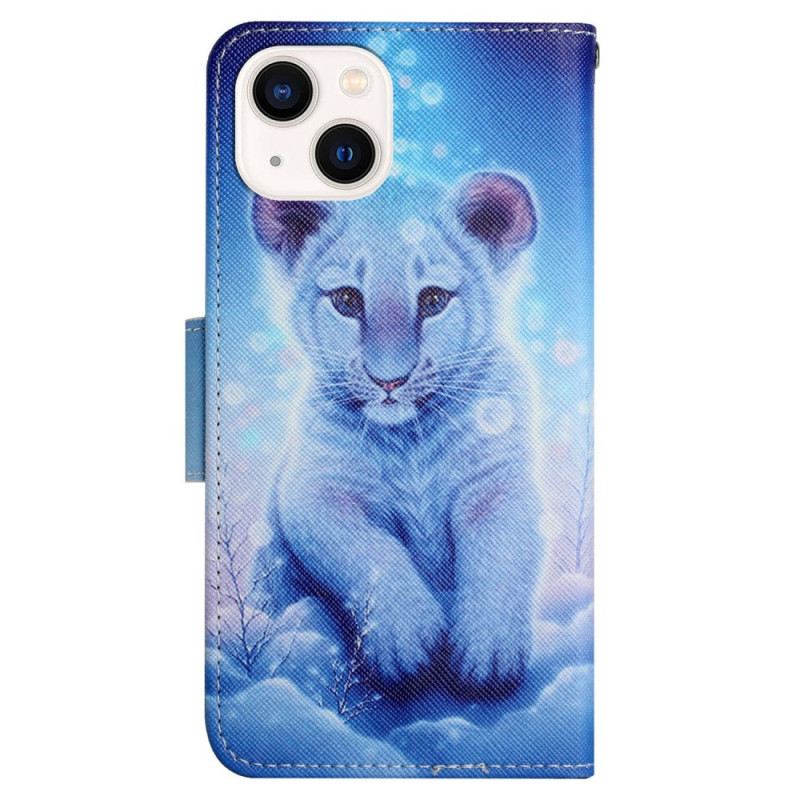 Futrola iPhone 15 Dječji Leopard S Remenom