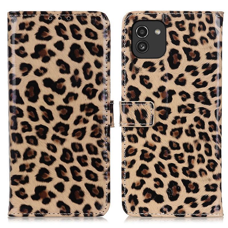 Kožna Futrola Samsung Galaxy A03 Leopard