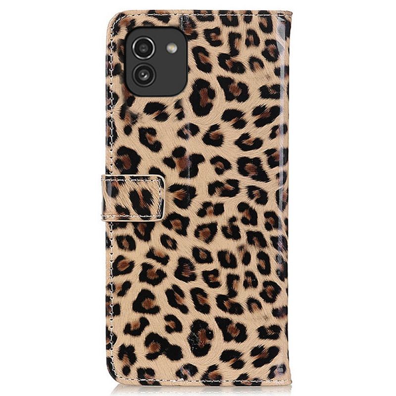 Kožna Futrola Samsung Galaxy A03 Leopard