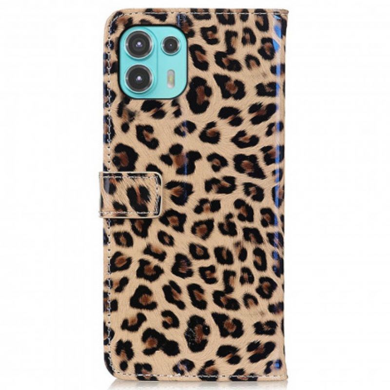 Kožna Futrola Motorola Edge 20 Lite Leopard