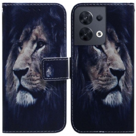 Kožna Futrola Oppo Reno 8 Lanyard Lion