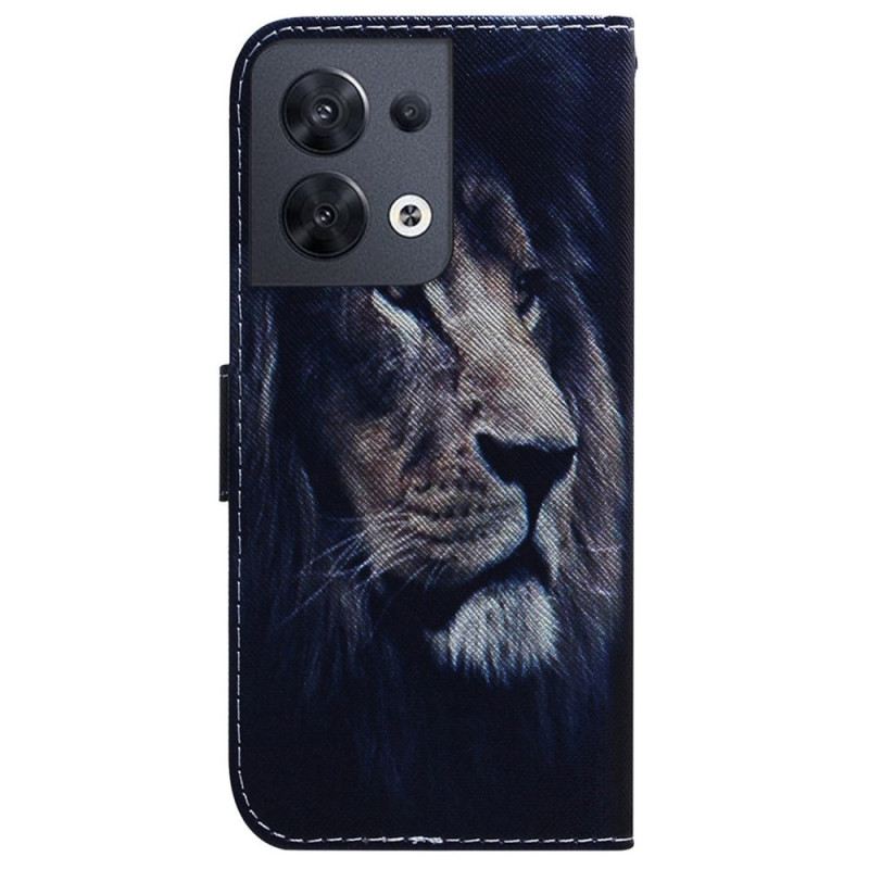 Kožna Futrola Oppo Reno 8 Lanyard Lion