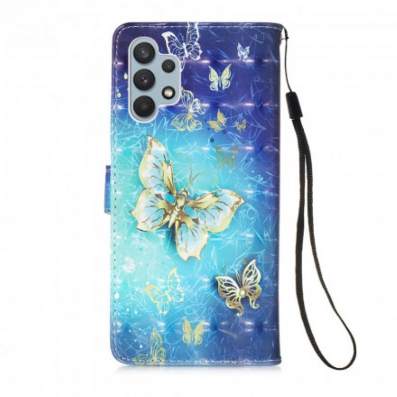 Futrola Samsung Galaxy A32 Golden Butterflies Lanyard