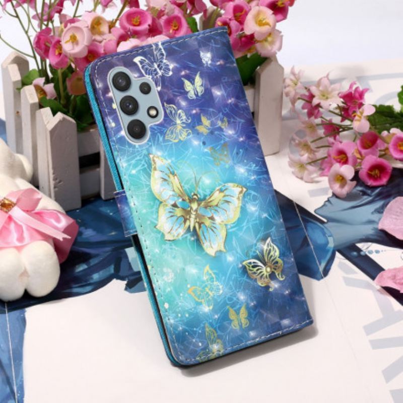 Futrola Samsung Galaxy A32 Golden Butterflies Lanyard