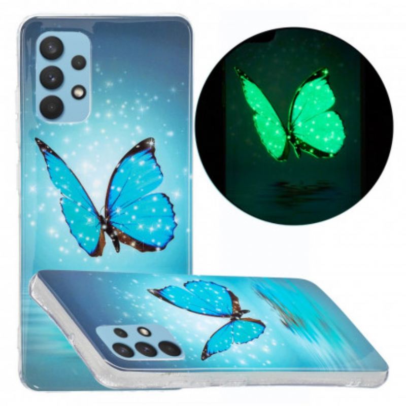 Maskica Samsung Galaxy A32 Fluorescentni Plavi Leptir