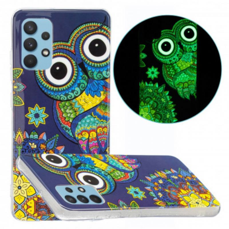 Maskica Samsung Galaxy A32 Mandala Fluorescentne Sove